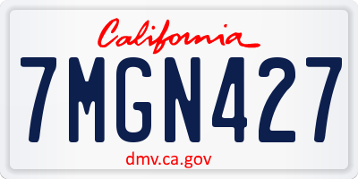 CA license plate 7MGN427