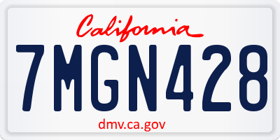 CA license plate 7MGN428