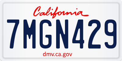 CA license plate 7MGN429