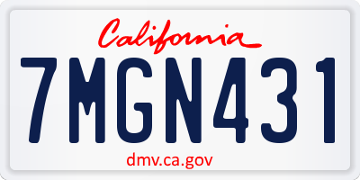 CA license plate 7MGN431