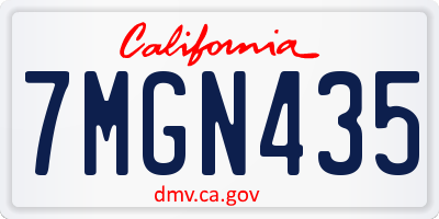 CA license plate 7MGN435