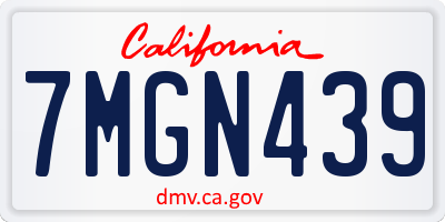 CA license plate 7MGN439