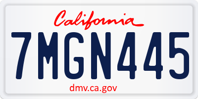 CA license plate 7MGN445