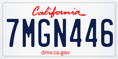 CA license plate 7MGN446