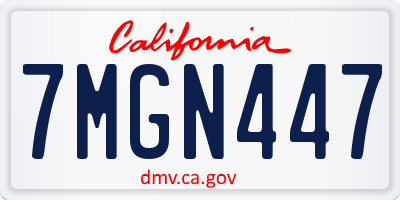 CA license plate 7MGN447