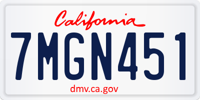 CA license plate 7MGN451