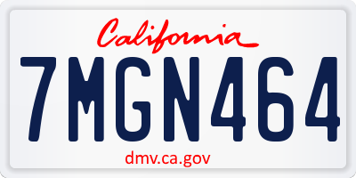 CA license plate 7MGN464