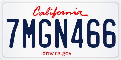 CA license plate 7MGN466