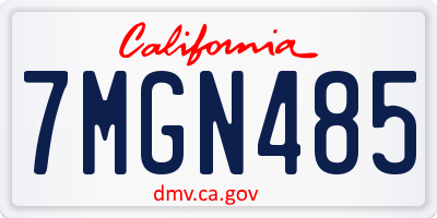 CA license plate 7MGN485