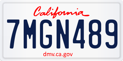 CA license plate 7MGN489