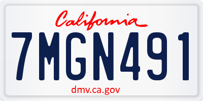 CA license plate 7MGN491