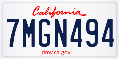 CA license plate 7MGN494