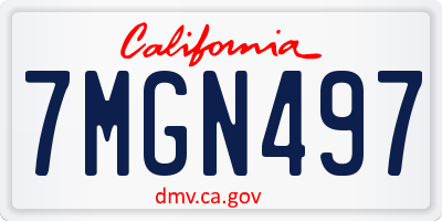 CA license plate 7MGN497