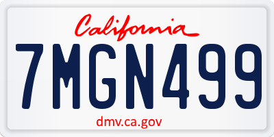 CA license plate 7MGN499