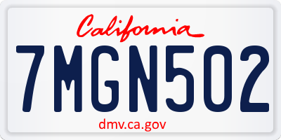 CA license plate 7MGN502