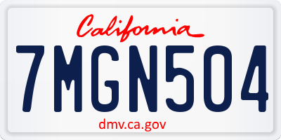 CA license plate 7MGN504