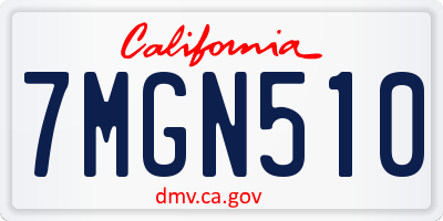 CA license plate 7MGN510