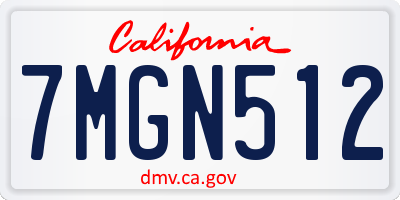 CA license plate 7MGN512