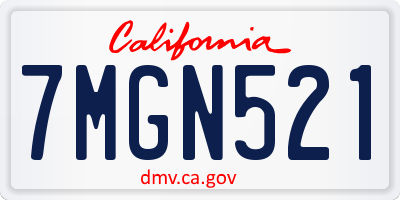 CA license plate 7MGN521