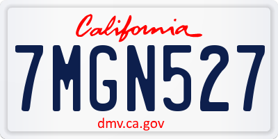 CA license plate 7MGN527