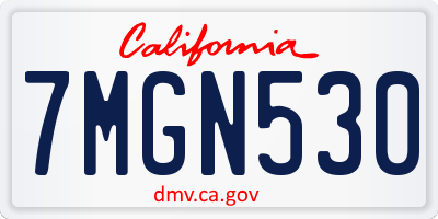 CA license plate 7MGN530