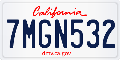 CA license plate 7MGN532