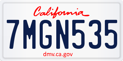 CA license plate 7MGN535