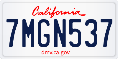 CA license plate 7MGN537