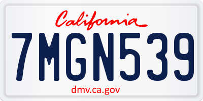 CA license plate 7MGN539