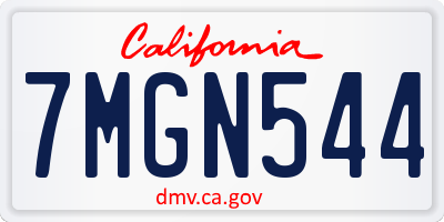 CA license plate 7MGN544