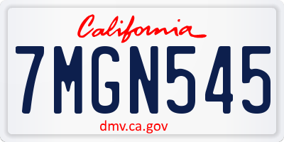 CA license plate 7MGN545