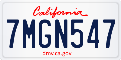 CA license plate 7MGN547