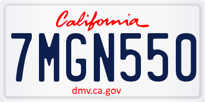 CA license plate 7MGN550
