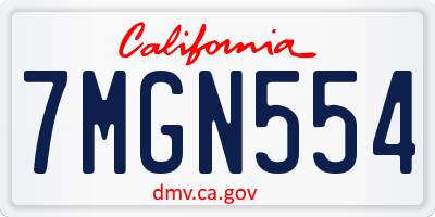 CA license plate 7MGN554