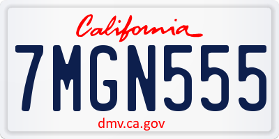 CA license plate 7MGN555