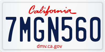 CA license plate 7MGN560