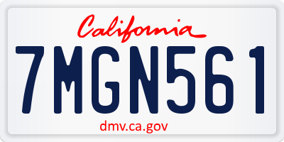 CA license plate 7MGN561