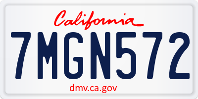 CA license plate 7MGN572