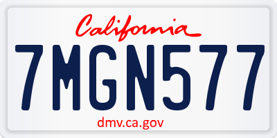CA license plate 7MGN577