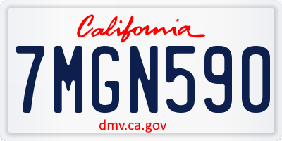 CA license plate 7MGN590