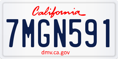 CA license plate 7MGN591