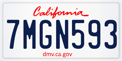 CA license plate 7MGN593