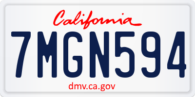 CA license plate 7MGN594