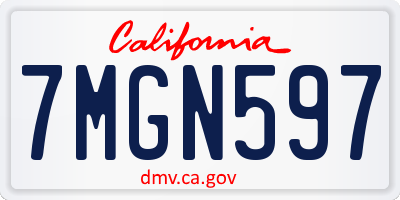 CA license plate 7MGN597