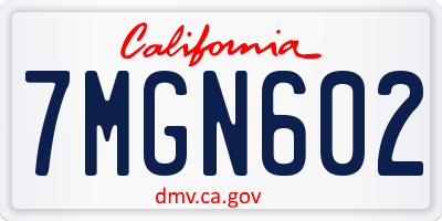 CA license plate 7MGN602