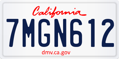 CA license plate 7MGN612