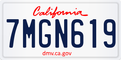 CA license plate 7MGN619