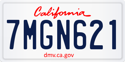 CA license plate 7MGN621