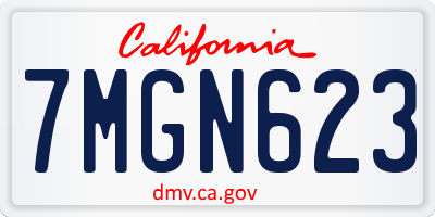 CA license plate 7MGN623