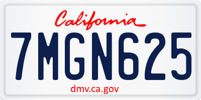 CA license plate 7MGN625